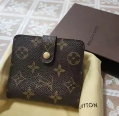 美品Louis Vuitton 二つ折り財布 ブラウン