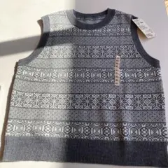 MUJI 無印良品　ジャガード編みベストXL