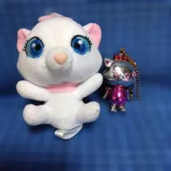【中古品】ディズニー おしゃれキャットマリー ぬいぐるみとキーホルダーのセット