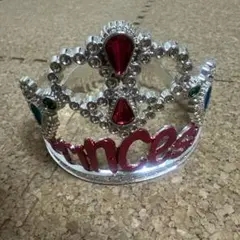 ティアラ クラウン型 赤緑の宝石付き