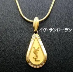美品✨YSLイヴ・サンローラン、ティアドロップゴールドネックレス_162のサムネイル