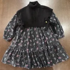 花柄ワンピース タートルネック