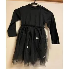 未使用✨ブラック長袖チュニック 120 ドレス　黒　ハロウィン　発表会　可愛い