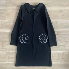 【美品】マリークワント　ロングワンピース　38 M ブラック　お花　デイジー