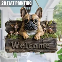 フレンチブルドッグ 犬 ウェルカムボード 犬雑貨 壁掛け 2D　ドア