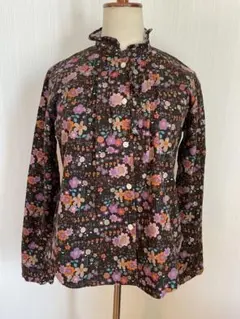 Par-ci Par-la花柄フリル付き長袖シャツ