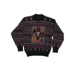 ウンガロ UNGARO 柄ニット 90s デザイン系 肉厚