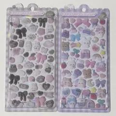 ふわふわドロップシール しろくろふわふわ ぬいぬいふわふわ フロッキー