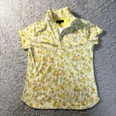 【美品】キャロウェイ ゴルフウェア L レディース 花柄 ポロシャツ イエロー