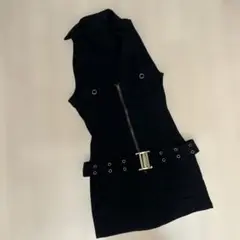 sale！ブラックノースリーブミニワンピース パンツ付き