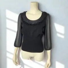 トゥービーシック TO BE CHIC　シースルー ニットトップス　ブラック