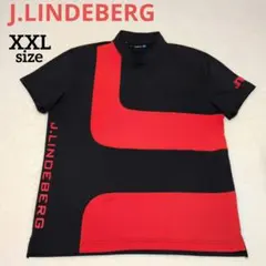 美品♡ジェイリンドバーグ XXLサイズ モックネック ビックロゴ 黒×赤のサムネイル