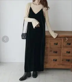 discoat ベロアキャミワンピース　黒