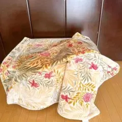 カシミロン花柄　毛布　レトロ　ブランケット　フラワーカード　シングル毛布 カシミロン花柄 毛布 レトロ ブランケット フラワーカード シングル