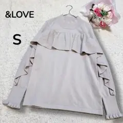 【アンドラブ&LOVE】ハイネック　ラッフルフリル　上品ニットセーター　ベージュ