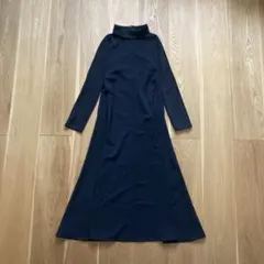 ミラオーウェン　ハイネックローフレアワンピース　ＸＳ　ブラック 黒 ドレス
