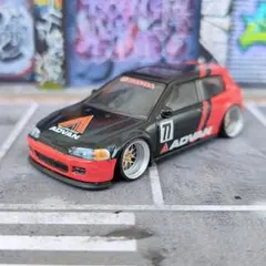ホットウィールカスタム ホンダ シビック EG6 ADVANカラー仕様トミカ改造のサムネイル