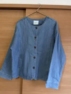 Mサイズ Mushroom ノーカラー デニム風ジャケット