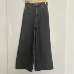 COHINA KUROKI DENIM フレアワイド ウォッシュブラック