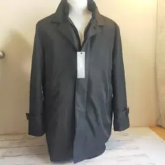 REGAL 未着用 ステンカラーメンズコート 黒ストライプ 脱着インナーBES