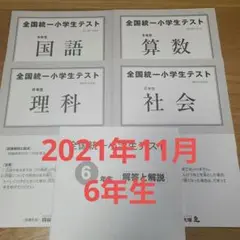 四谷大塚　全国統一小学生テスト　６年生　11月
