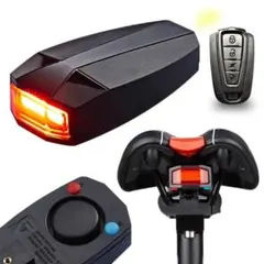 自転車アラーム 赤色LED リモコン付き