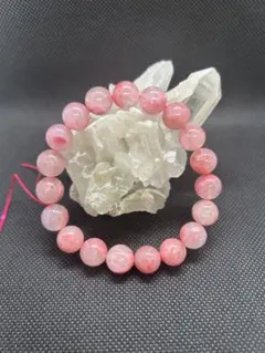 高品質 天然石 チェリーブロッサム ロードナイトシリカ ブレスレット 約11mm