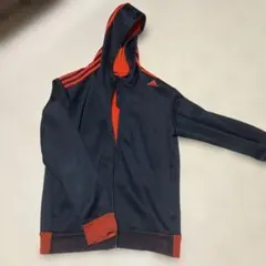 adidas フード付きフリース黒/オレンジ