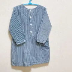 無印　長袖　ストライプ　ワンピース　100cm