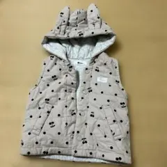 e-baby チェリー柄 フード付きベビーベスト　70-80