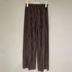 グレイル　サテン　リブ　ワイドパンツ