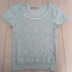 CECI McBEE ミントグリーン 半袖ニット Mのサムネイル