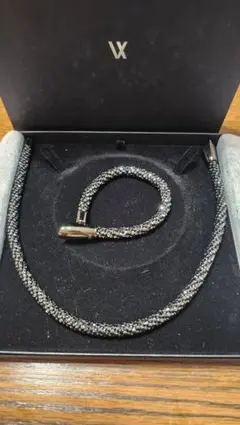 未使用】VARTIX#LUVネックレスジェットブラック7mm首周り46cm