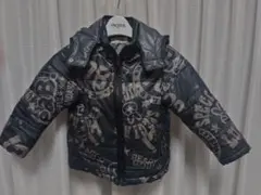 é.a.B ネイビー グラフィックプリント コート 100