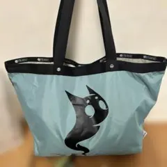 LeSportsac トートバッグ ライトブルー 猫柄