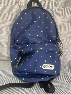 OUTDOOR ドット柄リュック ネイビー　子供用