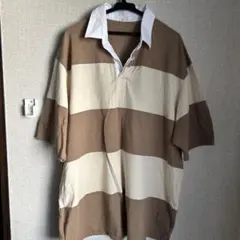 ボーダー ラガーシャツ 半袖 Lサイズ