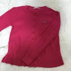 LACOSTE ラコステ 長袖 カーディガン ピンク 36 ワニのサムネイル