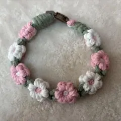 愛犬・愛猫用　お花の首輪　ハンドメイド　さくら