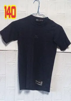 Mizuno ネイビー 半袖 アンダーシャツ 140 少年 野球 ウェア