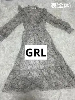 GRL グレイル 花柄フリルシャーリングワンピース
