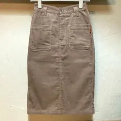 179／WG タイトスカート　コーデュロイ　くすみピンク