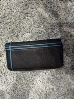 ブラック/ブルー ストライプ 長財布