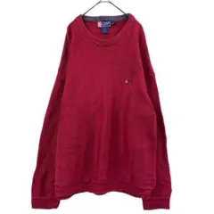 チャップス　メンズニットセーター　紺　L　編み込み模様　クルーネック【2544】のサムネイル
