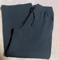 ウォームフリースストレートパンツ丈短めXSサイズブラック