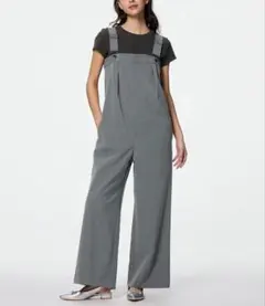 【タグ付き未着用品】GU タックサロペットパンツ Q グレー Mサイズ