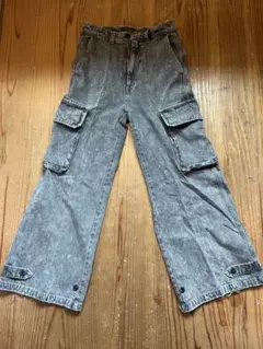 CLEL ケミカルウォッシュ カーゴデニムパンツ S