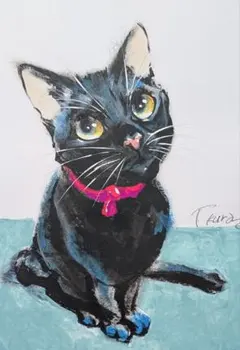 猫 原画 絵画 イラスト ドローイング ペット 現代アート 芸術 ねこ
