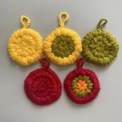 アクリルタワシ　5つセット　ハンドメイド