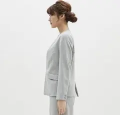 GU ２点セット　ノーカラージャケット　パンツ セットアップ　M